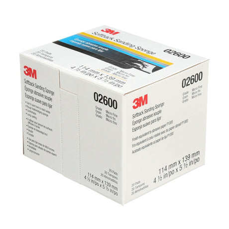 3M 2600 Softback Sanding Sponge, Microfine Grit, Gray, 4-1/2 in x 5-1/2 in (7000000591) (120 Pack) - 7