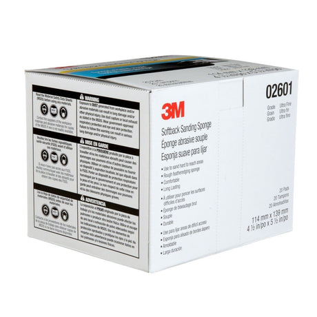 3M 02601 2601 Softback Sanding Sponge, Ultrafine, Aluminum Oxide, Gray, 4-1/2 in x 5-1/2 in, Wet or Dry (7000000592) (120 Pack) - 8