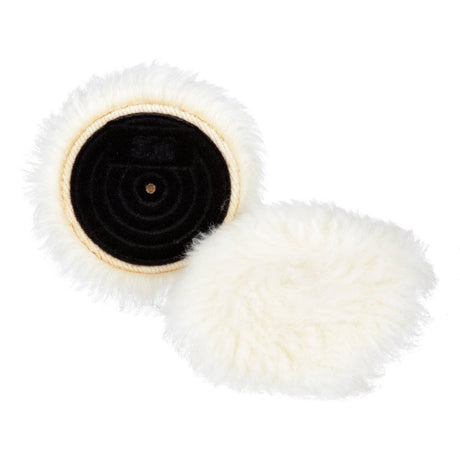 3M 85079 Hookit Knit Buffing Pad Hook and Loop Wool White 5-1/4 in (7000000599) (50 Pack) - 5