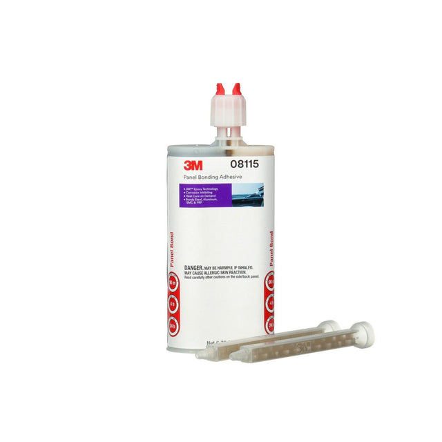 3M 08115 Panel Bonding Adhesive Two-Part Epoxy, Black, 200 mL Cartridge for Auto Body Panels, Bonds Steel, Aluminum, SMC & FRP (08115) (7000000610)  - (6Pack)