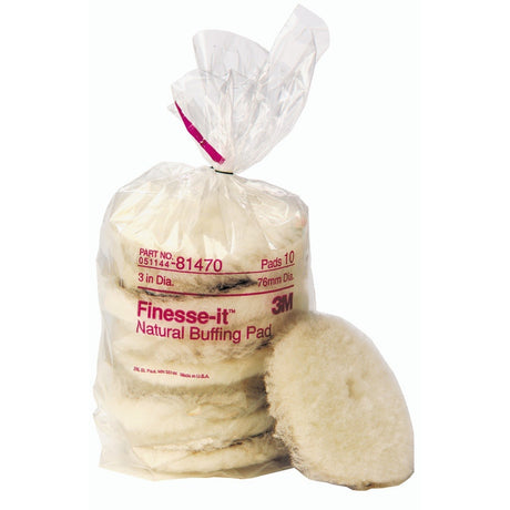 3M 85103 Finesse-it Natural Buffing Pad, 3 in, Black (7000000612) (50 Pack)