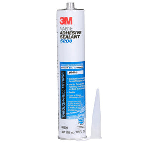 3M 06500 09499 5200 Marine Adhesive Sealant White 10 fl oz Cartridge Permanent Above and Below Waterline (7000000623)