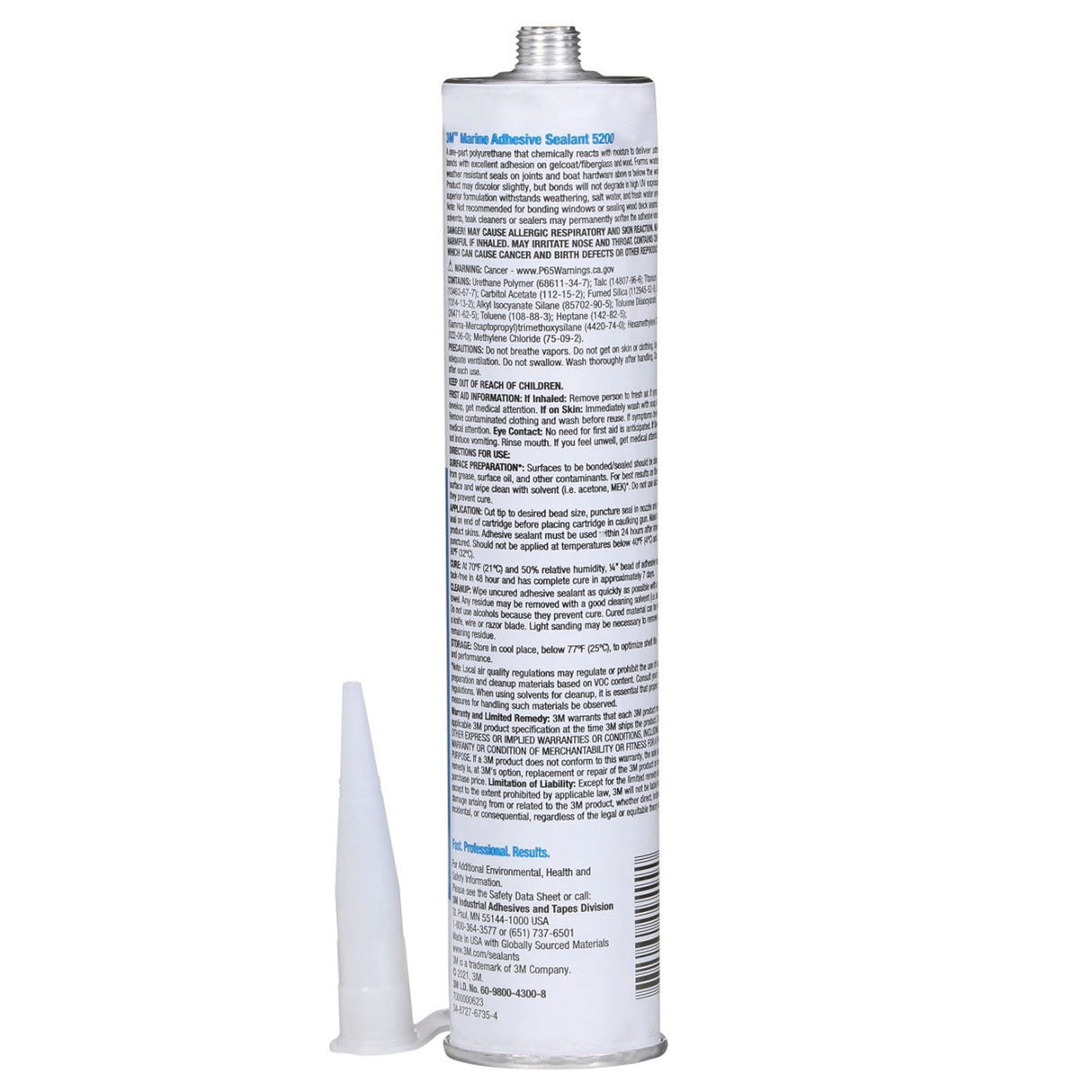 3M 06500 09499 5200 Marine Adhesive Sealant White 10 fl oz Cartridge Permanent Above and Below Waterline (7000000623) (12 Pack) - 4