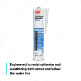 3M 06500 09499 5200 Marine Adhesive Sealant White 10 fl oz Cartridge Permanent Above and Below Waterline (7000000623) (12 Pack) - 7
