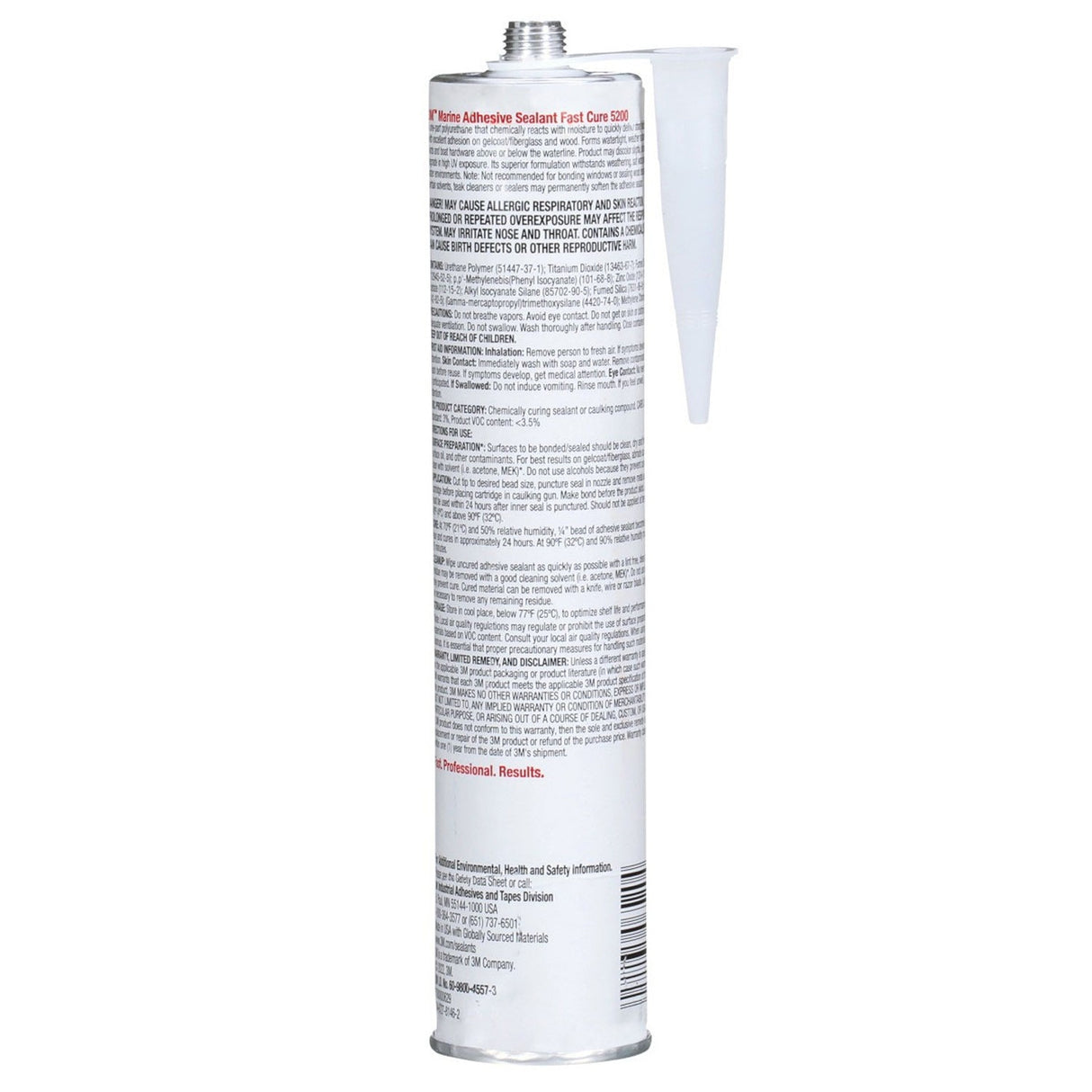 3M 5200FC 6520 Marine Adhesive Sealant Fast Cure, White, 10 fl oz Cartridge for Above and Below Waterline (7000000629) - 3