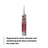 3M 5200FC 6520 Marine Adhesive Sealant Fast Cure, White, 10 fl oz Cartridge for Above and Below Waterline (7000000629)  - (12Pack) - 5