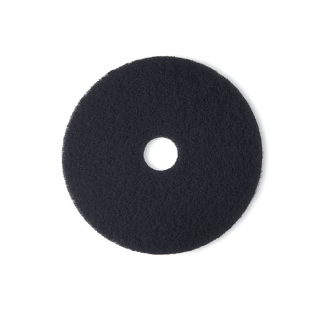 3M 08278 7300 High Productivity Floor Pad, Black, 20 in Diameter, Center Hole (7000000654) (5 Pack)