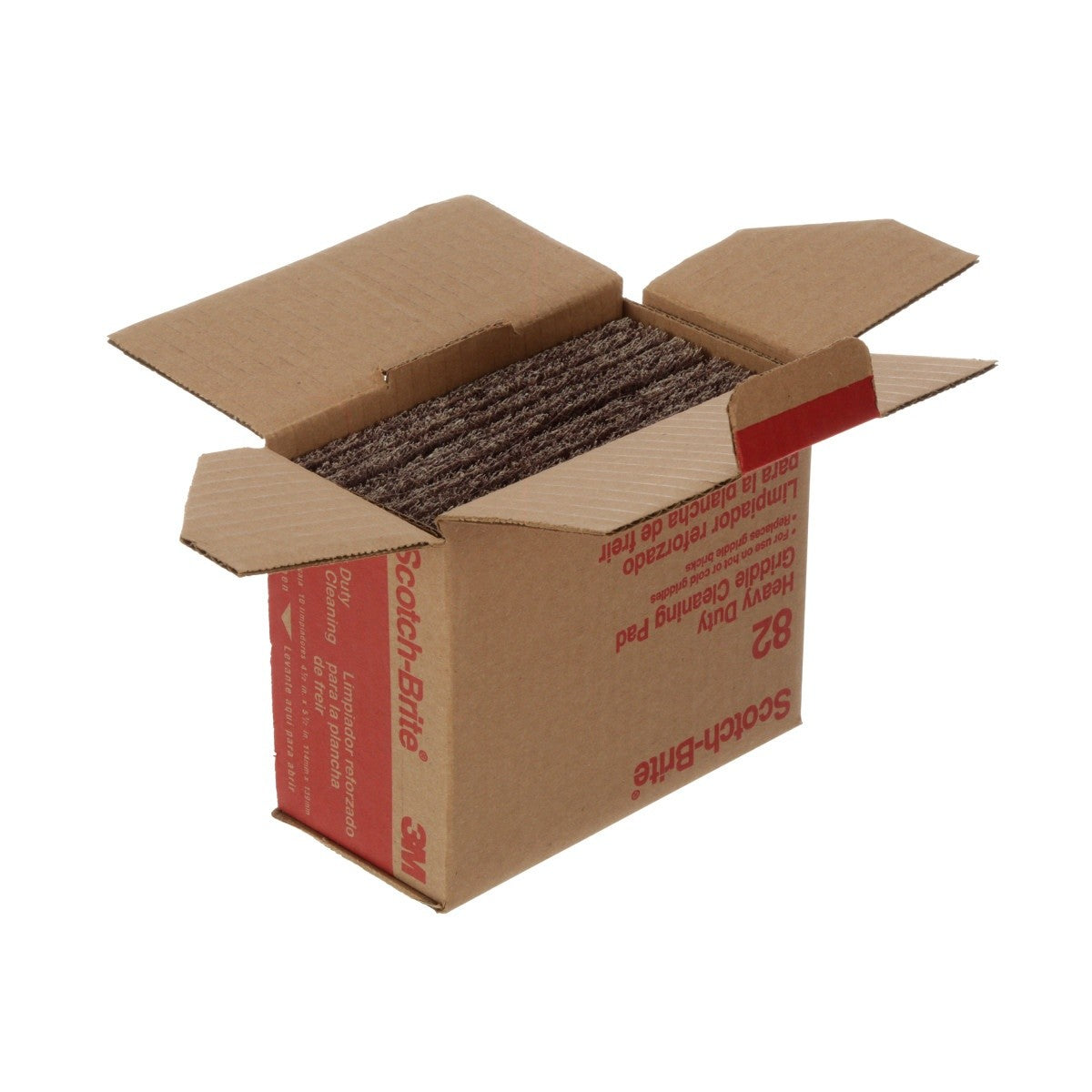 3M Scotch-Brite Heavy Duty Griddle Pad, Brown, 4-1/2 in x 5-1/2 in (Pad 82) (7000000655) (40 Pack) - 2