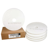 3M White Super Polish Pad 4100 Floor Buffing Pad, Fine, White, 20 in x 1 in, Center Hole (7000000665) (5 Pack) - 3