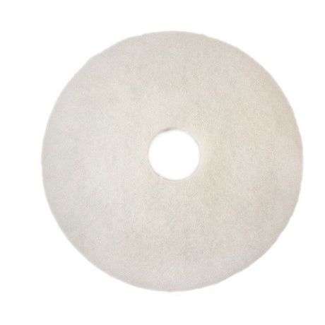 3M White Super Polish Pad 4100 Floor Buffing Pad, Fine, White, 20 in x 1 in, Center Hole (7000000665) (5 Pack) - 4