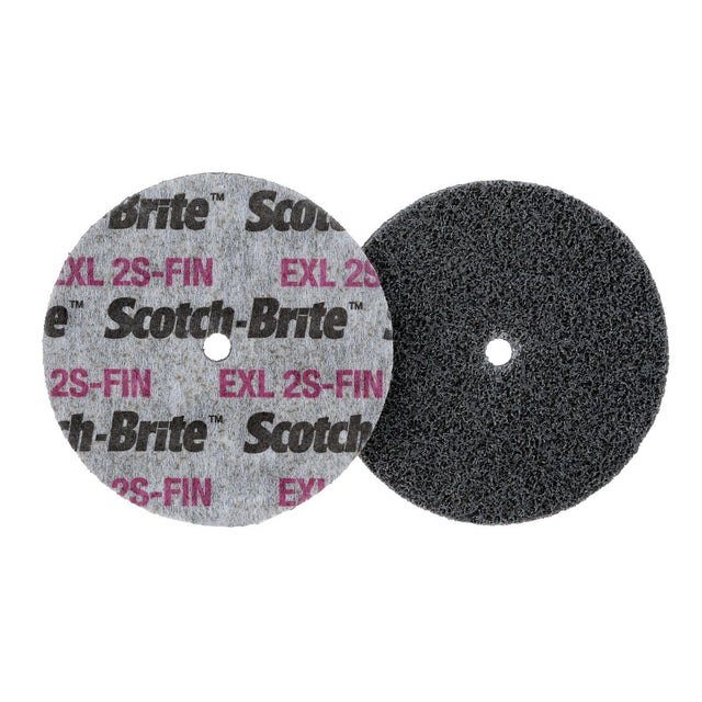 3M XL-UW Scotch-Brite EXL Unitized Wheel, 2S Fine, Silicon Carbide, Gray, 3 in x 1/4 in x 3/8 in (7000000699) (40 Pack)