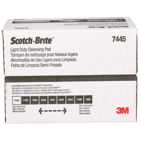 3M HP-HP 7445 Scotch-Brite Light Cleansing Hand Pad, Super Fine, Nepheline Syenite, White, 6 in x 9 in, For Delicate Surfaces (7000000727) (60 Pack) - 7