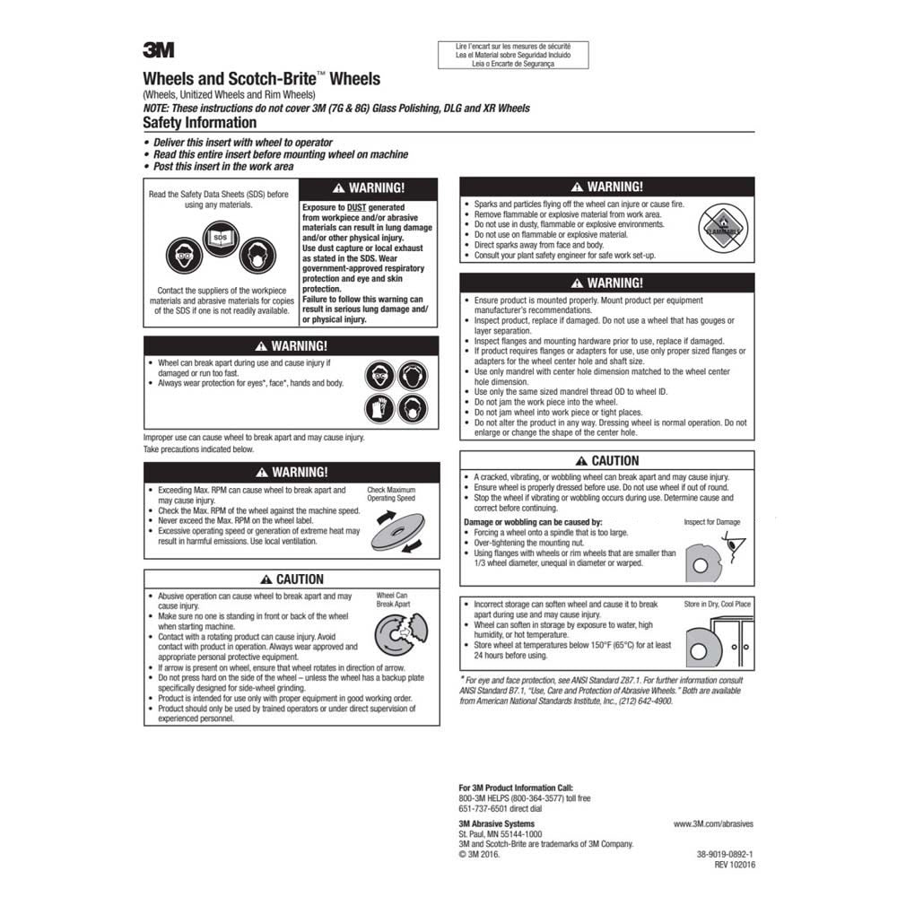 3M XL-WL Cubitron EXL Deburring Wheel - 8A Medium Grit Aluminum Oxide - Metal Deburring, Finishing and Polishing Wheel - Convolute - 6" x 1" x 1" (7000000734) (3 Pack) - 7
