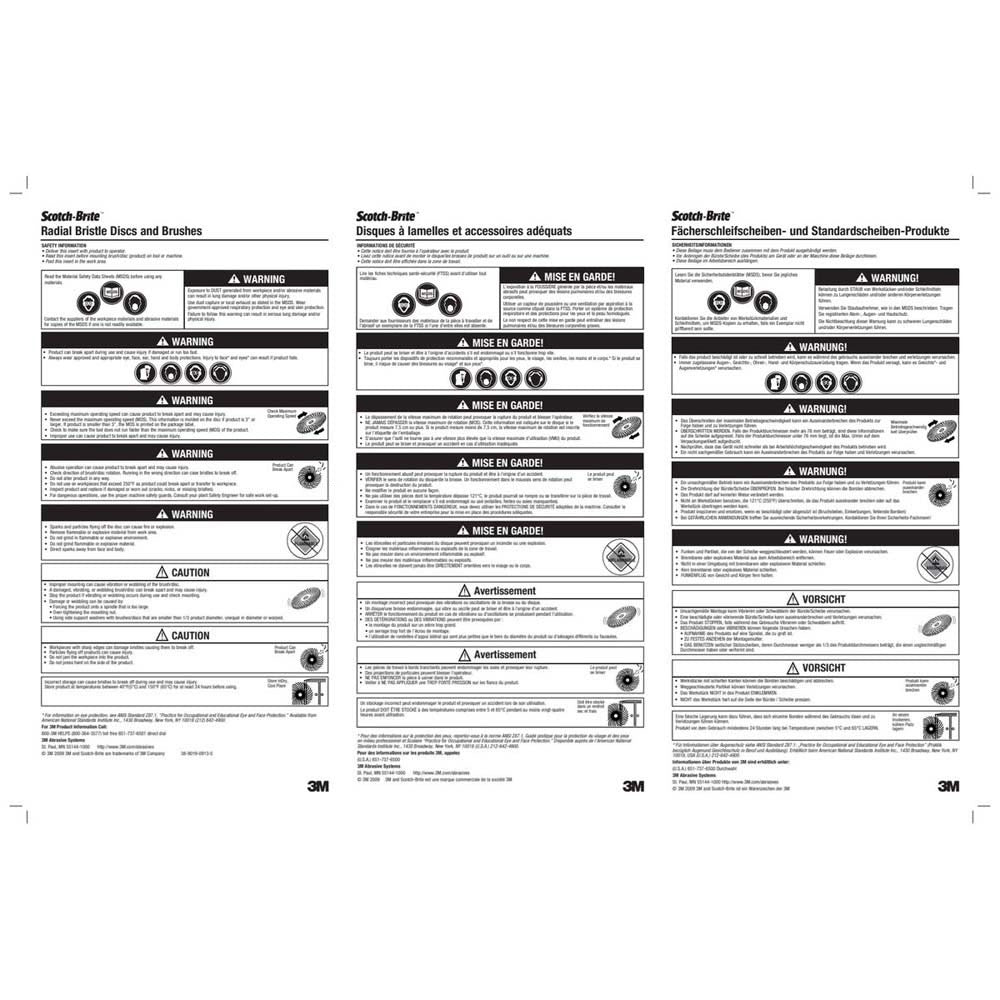 3M RB-ZB Scotch-Brite Radial Bristle Disc, 3 in x 3/8 in 120 (7000000749) (40 Pack) - 7