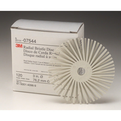 3M RB-ZB Scotch-Brite Radial Bristle Disc, 1 in x 1/8 in, 120 Grit, White (7000000763) (96 Pack) - 4