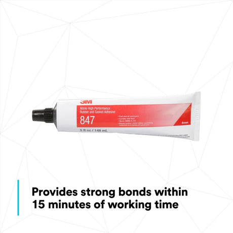 3M Nitrile High Performance Rubber and Gasket Adhesive 847, Brown, 5 oz Tube (847) (7000000794)  - (36Pack) - 7
