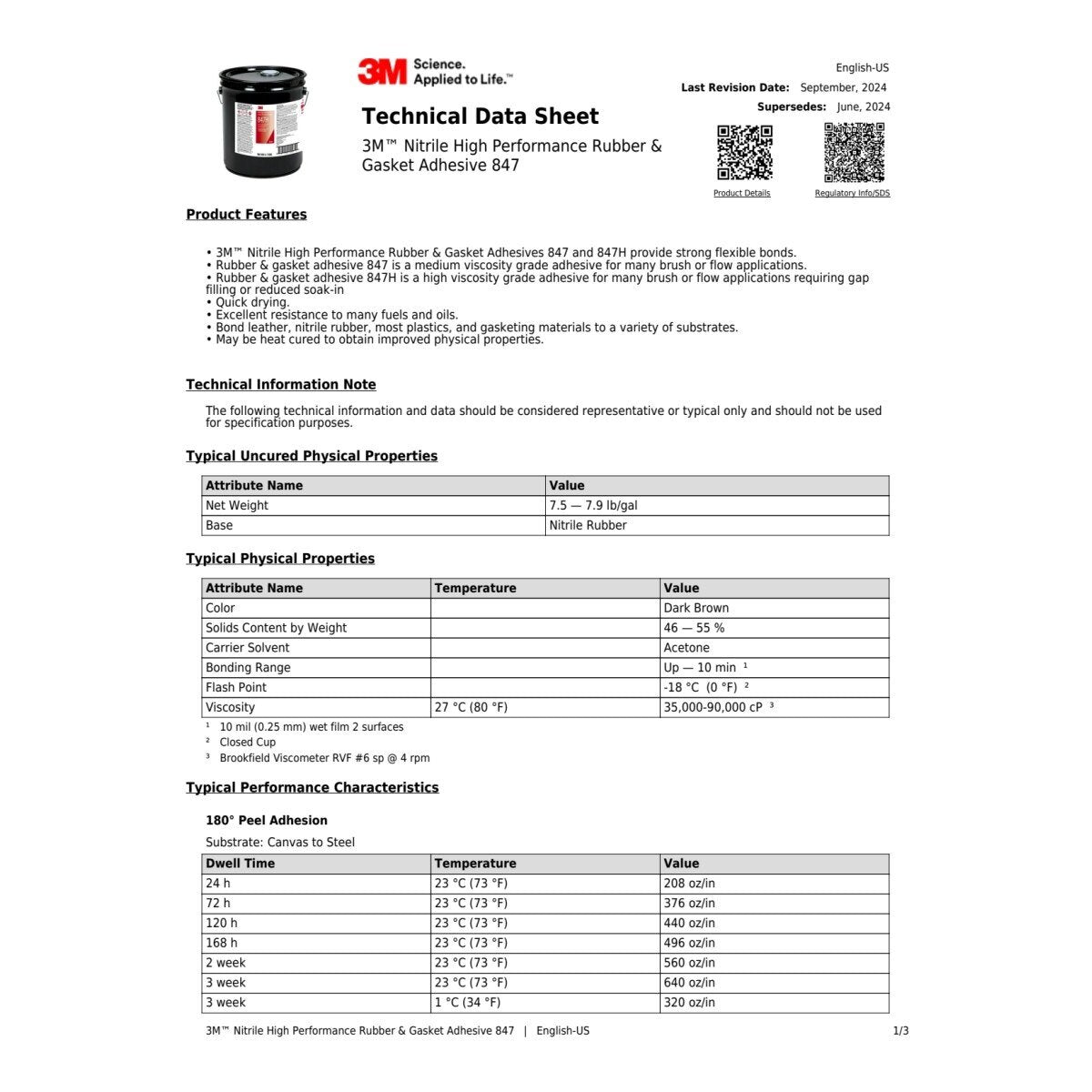 3M Nitrile High Performance Rubber and Gasket Adhesive 847, Brown, 5 oz Tube (847) (7000000794)  - (36Pack) - 9