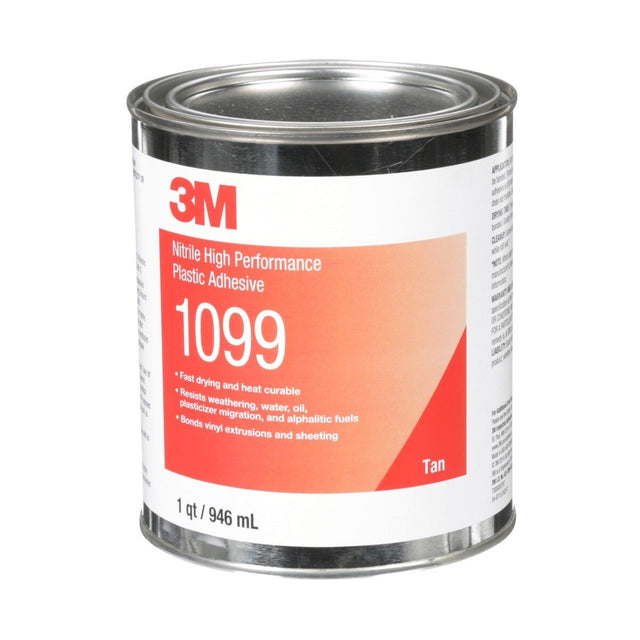 3M Nitrile High Performance Plastic Adhesive 1099, Light Tan, 1 Quart Can (21200198113) (7000000797)  - (12Pack)