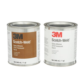 3M 2216 Scotch-Weld Epoxy Adhesive, Translucent, Part B/A, 2 Quart (7000000861)  - (6Pack)