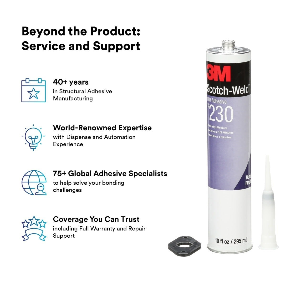 3M TS230 Scotch-Weld PUR Adhesive, Off-White, 1/10 Gallon Cartridge (7000000898)  - (5Pack) - 6