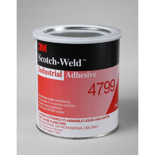 3M 4799 Industrial Adhesive, Black, 1 Gallon Can (7000000927)  - (4Pack)