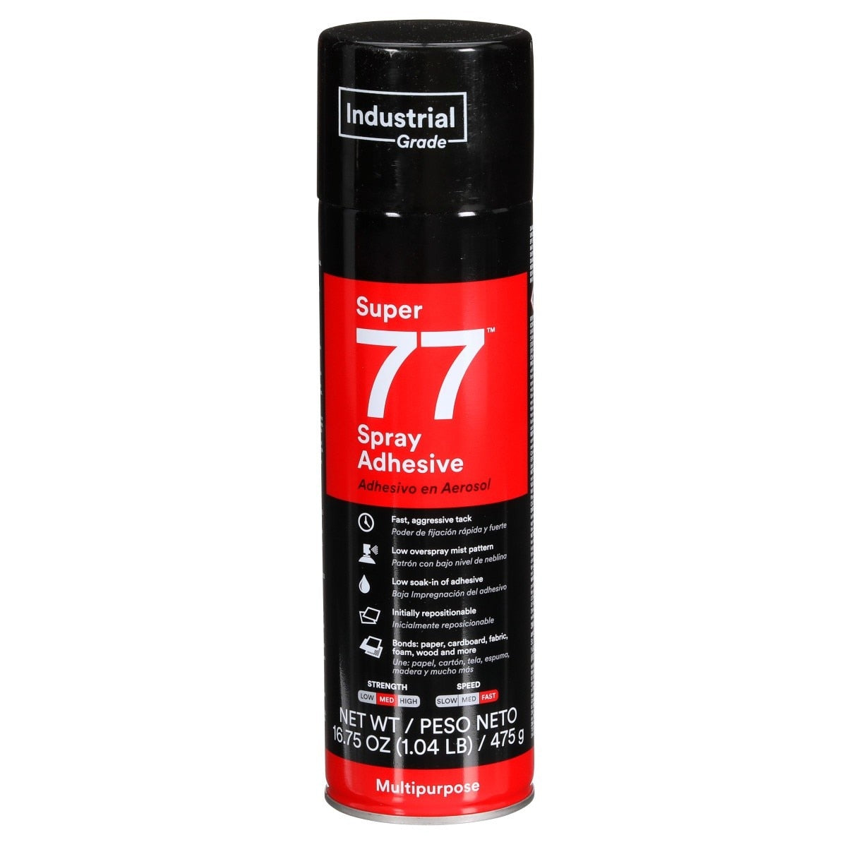 3M 77 21210 Multipurpose Spray Adhesive, Aerosol, Transparent, 24 fl oz Can (Net Wt 16.75 oz) (7000000931) (12 Pack)