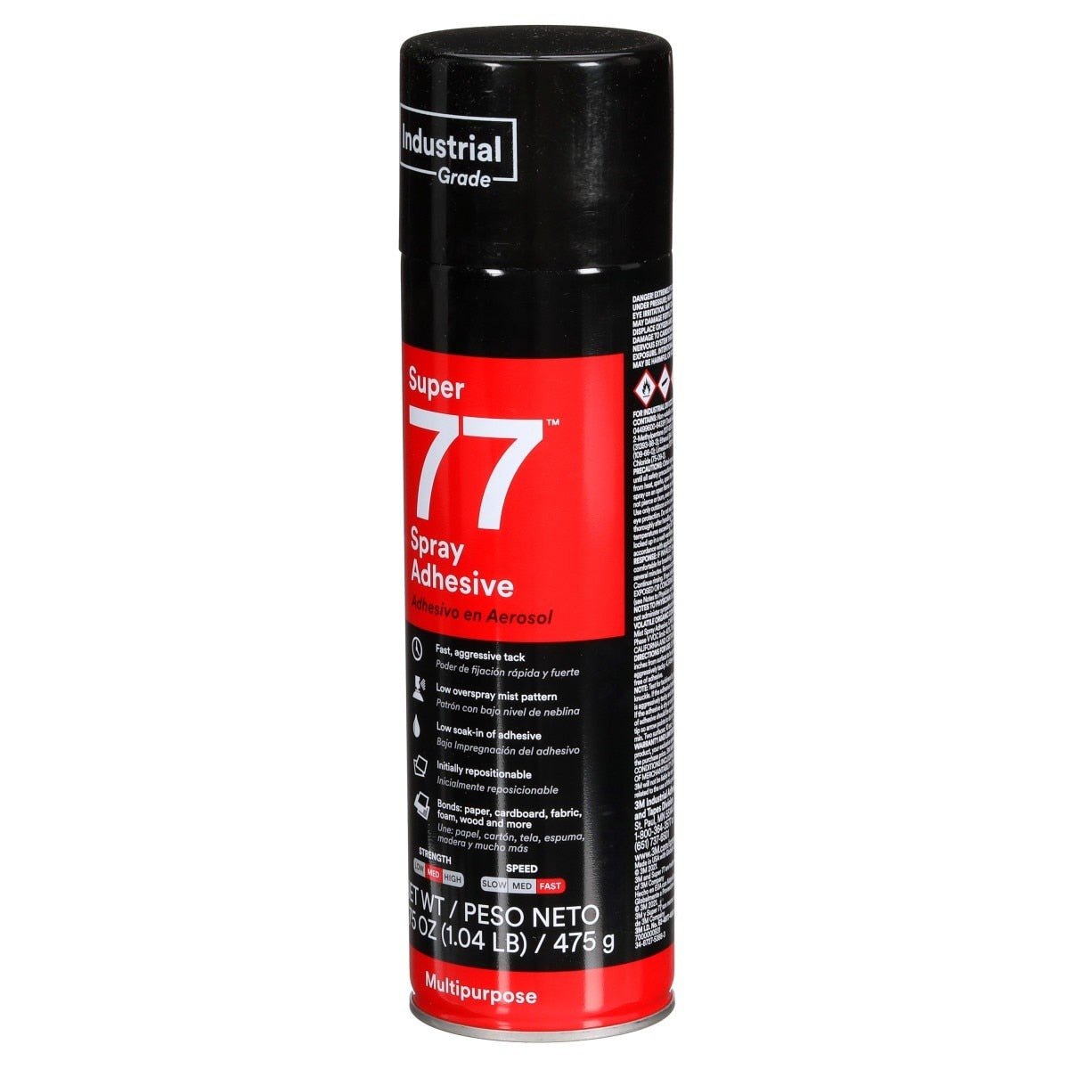 3M 77 21210 Multipurpose Spray Adhesive, Aerosol, Transparent, 24 fl oz Can (Net Wt 16.75 oz) (7000000931) (12 Pack) - 3
