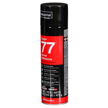 3M 77 21210 Multipurpose Spray Adhesive, Aerosol, Transparent, 24 fl oz Can (Net Wt 16.75 oz) (7000000931) (12 Pack) - 3