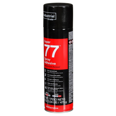 3M 77 21210 Multipurpose Spray Adhesive, Aerosol, Transparent, 24 fl oz Can (Net Wt 16.75 oz) (7000000931) - 3