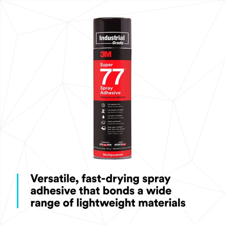 3M 77 21210 Multipurpose Spray Adhesive, Aerosol, Transparent, 24 fl oz Can (Net Wt 16.75 oz) (7000000931) - 5