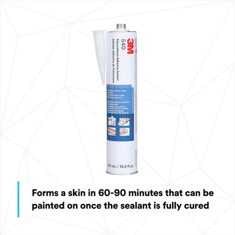 3M 540 Polyurethane Sealant White Cartridge 10.5 fl oz (7000000941) (12 Pack) - 4