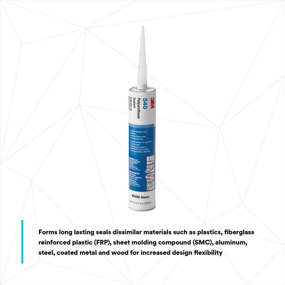 3M 540 Polyurethane Sealant White Cartridge 10.5 fl oz (7000000941) - 5