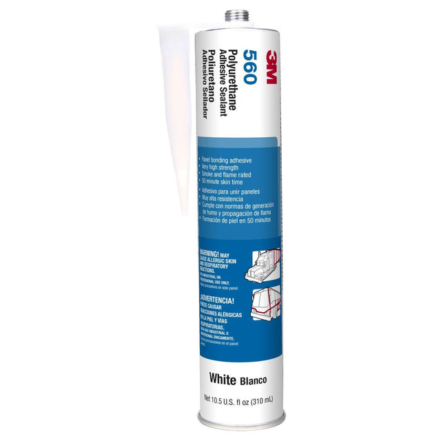 3M Polyurethane Adhesive Sealant 560, White, 310 mL Cartridge (560) (7000000945)  - (12Pack)