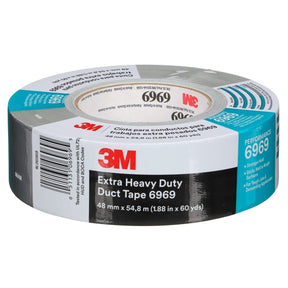 3M 6969 Extra Heavy Duty Duct Tape, Silver, 48 mm x 54.8 m, 10.7 mil (7000001230)  - (24Pack)