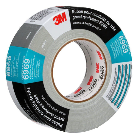 3M 6969 Extra Heavy Duty Duct Tape, Silver, 48 mm x 54.8 m, 10.7 mil (7000001230)  - (24Pack) - 2