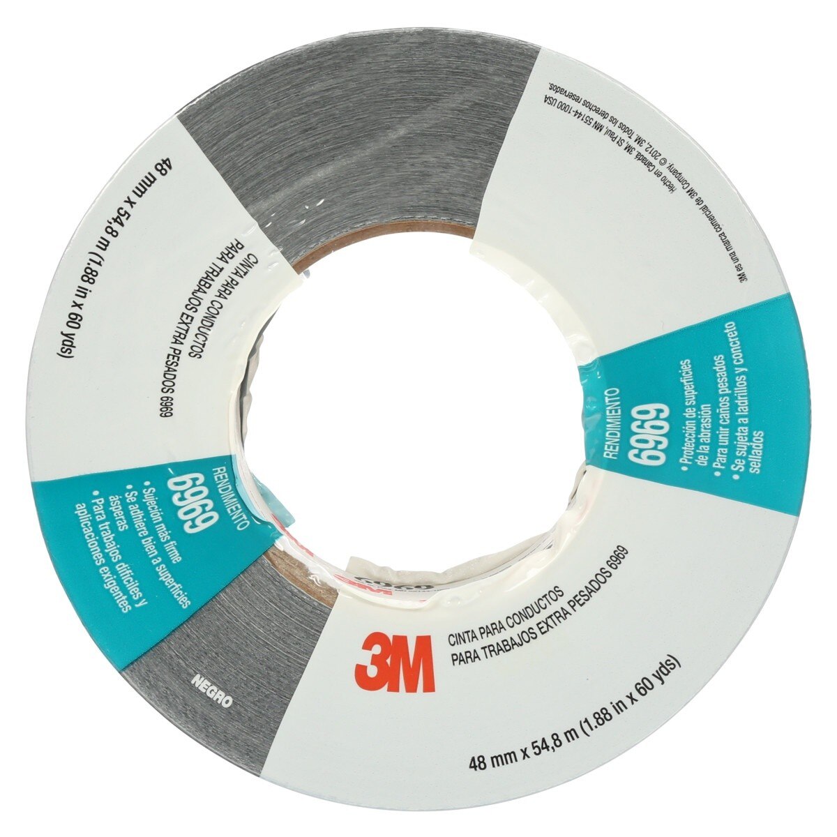3M 6969 Extra Heavy Duty Duct Tape, Black, 48 mm x 54.8 m, 10.7 mil (7000001232)  - (24Pack) - 5