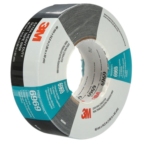 3M 6969 Extra Heavy Duty Duct Tape, Black, 48 mm x 54.8 m, 10.7 mil (7000001232)  - (24Pack) - 6