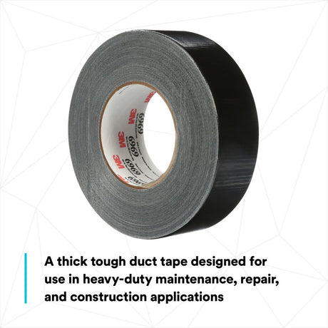 3M 6969 Extra Heavy Duty Duct Tape, Black, 48 mm x 54.8 m, 10.7 mil (7000001232)  - (24Pack) - 8