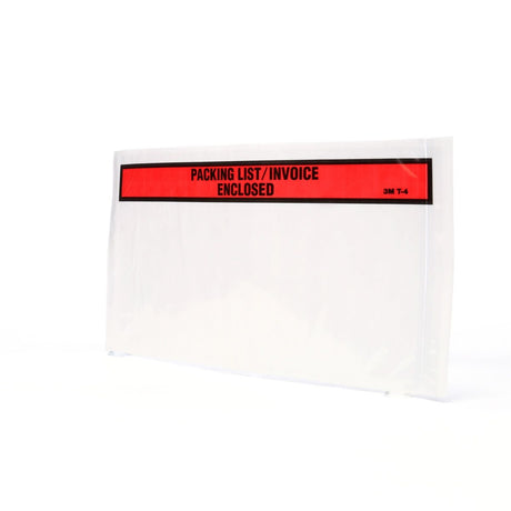 3M PLE-T4 Top Print Packing List Envelope, Polyethylene, Side Loading, Peel and Stick, Transparent, 5-1/2 in x 10 in (7000001263) (1000 Pack) - 3