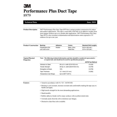 3M 8979 Performance Plus Duct Tape, Slate Blue, 1.88 in x 25 yd, 12.1 mil (7000001329)  - (12Pack) - 7