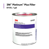 3M Platinum Plus Lightweight Body Filler, Stain Free, Tack Free, 1 gal (01131) (7000001498)  - (4Pack) - 4