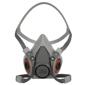 3M 07025 6200 Half Facepiece Reusable Respirator, 6000 Series, Medium, Bayonet Connection, NIOSH Approved, Dual Airline Compatible (7000001933)
