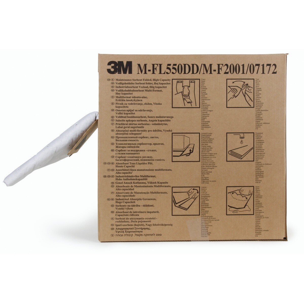 3M M-FL550DD/M-F2001 Maintenance Sorbent Folded Roll, High Capacity, Gray, 127 mm x 15.2 m (7000001951)  - (3Pack) - 2