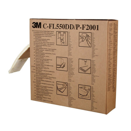 3M C-FL550DD/P-F2001 Chemical Sorbent Folded Roll High Capacity Yellow 5 in x 50 ft 3 Box Case (7000002024)  - (3Pack) - 6