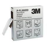 3M P-FL550DD Petroleum Sorbent Folded, Oil-Only, 5 in x 50 ft, White, Perforated every 16 in (7000002025)  - (3Pack)