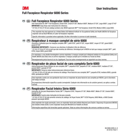 3M 6700 Full Facepiece Reusable Respirator 6000 Series, Small, Gray, Bayonet Connection, Cool Flow Valve (7000002029) (4 Pack) - 9
