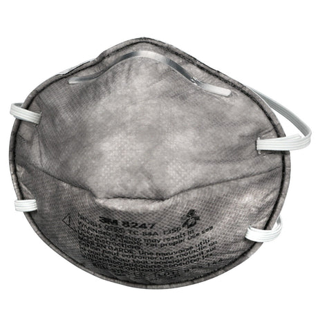 3M 54358 8247 Particulate Respirator, R95, NIOSH Approved, Nuisance Level Organic Vapor Relief, Braided Comfort Strap, Carbon Filter, Gray (7000002060) (20 Pack) - 2
