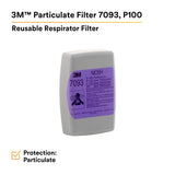 3M 7093 Particulate Filter, P100, Bayonet Connection (7000002154) (60 Pack) - 4