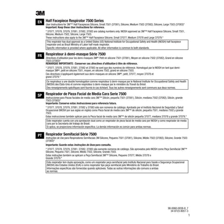 3M 37082 7502 Reusable Respirator Half Facepiece, Medium, Silicone, Cool Flow Valve, Drop-Down Harness, Bayonet Connections, Dual Airline Compatible (7000002162)  - (10Pack) - 9