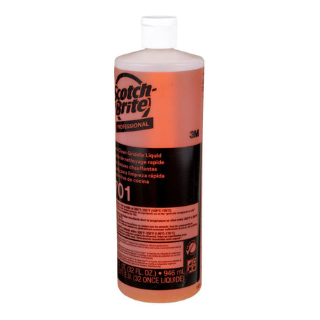 3M 701 Scotch-Brite Quick Clean Griddle Liquid, Orange, 1 Quart, Removes Baked-On Food and Cooking Oils (H-701-32OZ) (7000002182) (Case of 4)  - (4Pack) - 3